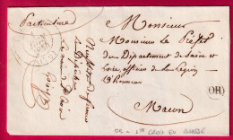 CAD TYPE 13 LOUHANS FRANCHISE LE MAIRE + OR STE CROIX EN BRESSE SAONE ET LOIRE POUR MACON LETTRE - 1801-1848: Précurseurs XIX