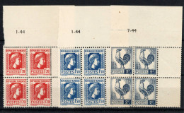 Coin Daté - YV 638 / 639 / 640 En Coins Datés N** MNH Luxe Complets - 1940-1949