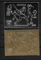 Guyana 1992 Official Silver + Gold Stamp  Golf Cycling Baseball Chess Tennis Genova 1992 Chess Ajedrez Echecs Schach - Autres & Non Classés