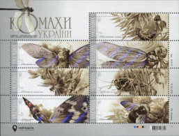 Ukraine 2018 MiNr. 1693 - 1699 (Block 149) Insects Butterflies Dragonflies Bees Cricket M\sh  MNH ** 12,50 € - Other & Unclassified