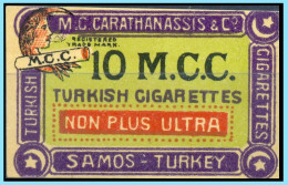 Cinderella GREECE- GRECE- HELLAS: 1900 SAMOS Carathanassis- For Cigarettes Carathanassis MNH** - Samos