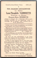 Bidprentje Ichtegem - Vanhoutte Leon Theophile (1869-1939) - Images Religieuses