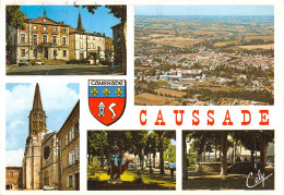 CAUSSADE La Mairie Vue Generale L Eglise L Esplanade Le Kiosque 20(scan Recto-verso) MA2127 - Caussade