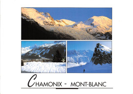CHAMONIX MONT BLANC Coucher De Soleil Sur Le Mont Blanc Lla Station Enneigee 2(scan Recto-verso) MA2126 - Chamonix-Mont-Blanc