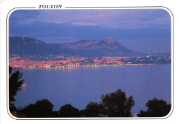 TOULON La Rade Au Crepuscule Le Mont Faron Et Le Mont Coudon 17(scan Recto-verso) MA2143 - Toulon