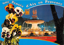 AIX EN PROVENCE Grande Fontaine Sur La Rotonde La Nuit 18(scan Recto-verso) MA2141 - Aix En Provence