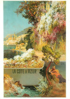 EZE Cap Martin Menton  Dessin De Ernest LESSIEUXancienne Affiche  29 (scan Recto-verso)MA2164Bis - Eze