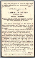 Bidprentje Ieper - Devijs Gabrielle (1901-1939) - Devotion Images