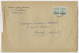OCB 1073 Boudewijn Marchand 9fr. X 2  Op Brief Groot Formaat - Zesvoudig Briefport. - 1953-1972 Glasses