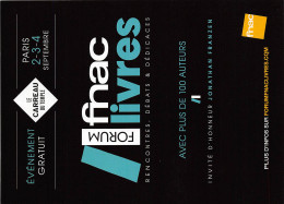 FNAC FORUM LIVRES PARIS LE CARREAU DU TEMPLE 3(scan Recto-verso) MB2318 - Publicité