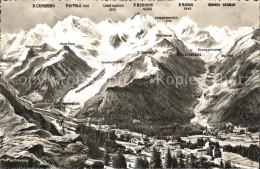 12513688 Pontresina Panoramakarte Mit Morteratsch Und Roseggletscher Pontresina - Other & Unclassified