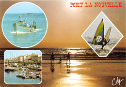 PORT LA Nouvelle Coucher De Soleil Nateau De Peche Une Planche A Voile Le Port De Plaisance 14(scan Recto-verso) MB2345 - Port La Nouvelle