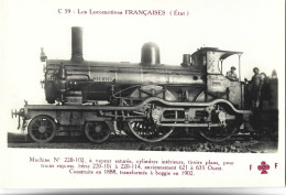 TRAIN - LES LOCOMOTIVES FRANCAISES (Etat) - Machine N° 220-102 - Treni