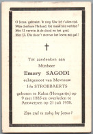 Bidprentje Kaloz (Hongarije) - Sagodi Emery (1885-1958) - Images Religieuses