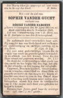 Bidprentje Kanegem - Vander Gucht Sophie (1844-1919) Scheurtje - Images Religieuses