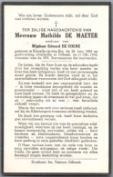 Bidprentje Kapelle-o/d-Bos - De Maeyer Mathilde (1886-1955) - Santini