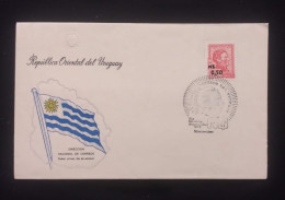 D)1975, URUGUAY, FIRST DAY COVER, ISSUE, GENERAL JOSÉ GERVASIO ARTIGAS, 1764-1850, OVERLOADED, FDC - Uruguay