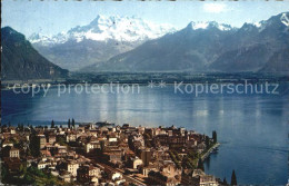 12500712 Montreux VD Vue Generale Et Les Dents Du Midi Lac Leman Genfersee Montr - Autres & Non Classés