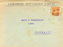 Mail Von Zurich Predigerplatz 1922 - Lesezirkel Hottingen Zurich -Tellknabe 152 - Storia Postale