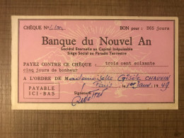 Chèque Banque De Nouvel An Bon Pour 365 Jours - Neujahr