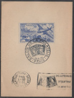 ERINNOPHILIE - SALON DE LA PHILATELIE PARIS / 1946 VIGNETTE & OBLITERATION SUR DOCUMENT  (ref 8283) - Filatelistische Tentoonstellingen