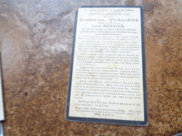 Doodsprentje/Bidprentje  Germaine VERLINDE   ST-Genois 1910-1932  (ép Léon HERRIER) - Religion & Esotericism