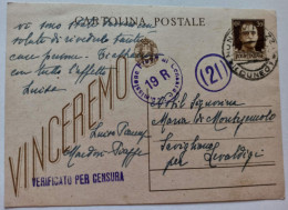 INTERO POSTALE  Da 30c VERIFICATA PER CENSURA - Stamped Stationery