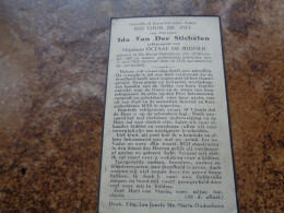 Doodsprentje/Bidprentje  Ida Van Der Stichelen   Ste Maria Oudenhove 1902-1938  (Echtg Octaaf DE RIDDER) - Religion & Esotericism
