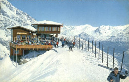 12490721 Saas-Fee Bergsteigerheim Restaurant Laengfluh Winterpanorama Alpen Saas - Sonstige & Ohne Zuordnung