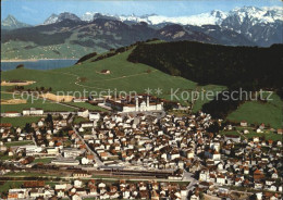 12489863 Einsiedeln SZ Kloster Sihlsee Und Glarner Alpen Fliegeraufnahme Einsied - Other & Unclassified