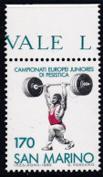 European Junior Weight Lifting Championship - 1980 - Unused Stamps