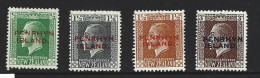 Penrhyn Island 1917 - 1920 Overprints On KGV Perf. 14 X 15 Narrow Setting Set Of 4 FM , 3 Are MLH - Penrhyn