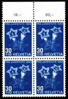 SCHWEIZ PRO JUVENTUTE Nr 427 Postfrisch VIERERBLOCK ORA X4FAD62 - Ungebraucht