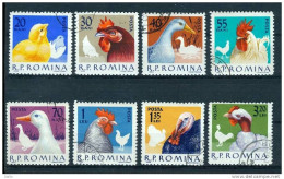 Roumanie '63 Y&T 1908/15, Rooster Poultry Yard Birds, Coq Oiseaux Basse-cour, Série Complète Oblit. - Farm