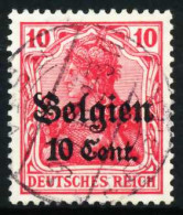 BES 1WK LP BELGIEN Nr 14cII Gestempelt X629C42 - Besetzungen 1914-18