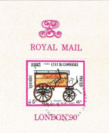 Kambodscha 1990 Block 172 - Briefmarkenausstellung London 1990 - Post - Kutsche, Stagecoach - Cambodge