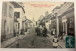 Chatillon-Coligny Loiret Faubourg Du Puyrault Cachet BM Voyagé Vers Viet-nam Tonkin 1910 - Chatillon Coligny