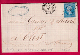 N°22 PC DU GC 344 LA BASTIDE ROUAIROUX TARN NON SIGNALE AVEC TYPE 15 PAR POTHION POUR CREST DROME LETTRE - 1849-1876: Periodo Classico