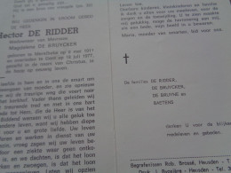 Doodsprentje/Bidprentje  Hector DE RIDDER   Merelbeke 1911-1977 Gent  (Wdr Magdalena DE BRUYCKER) - Religione & Esoterismo