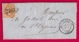 N°28 GC 2403 MONFLANQUIN LOT ET GARONNE POUR ST CAPRAIS LETTRE - 1849-1876: Klassik