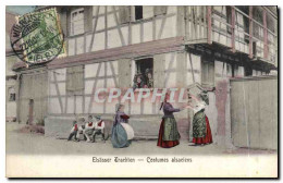 CPA Folklore Alsace Costumes Alsacies - Women