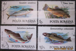 ROMANIA ~ 1992 ~ S.G. NUMBERS 5424 - 5427 ~ FISH ~ VFU #03563 - Gebraucht