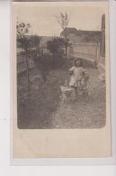 GIOCHI GIOCATTOLI FOTOGRAFIA 1916 BAMBINA CON PASSEGGINO E BAMBOLA DOLL - Juegos Y Juguetes