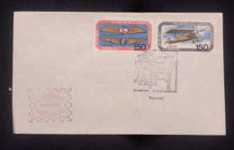 D)1974, URUGUAY, FIRST DAY COVER, ISSUE, HISTORY OF AVIATION, EMBLEMS, NIEUPORT BIPLANE, FDC - Uruguay