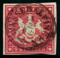 WÜRTTEMBERG AUSGABE VON 1859 Nr 14a Zentrisch Gestempelt X6BBB96 - Afgestempeld