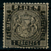 BADEN AUSGABEN VON 1860 - 1862 Nr 9 Zentrisch Gestempelt X6BBF16 - Usati