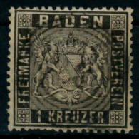 BADEN AUSGABEN VON 1860 - 1862 Nr 9 Zentrisch Gestempelt X6BBF16 - Usados