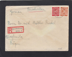 EINGESCHRIEBENER BRIEF AUS LEER NACH SASSNITZ,1946. - Briefe U. Dokumente