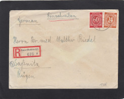 EINGESCHRIEBENER BRIEF AUS LEER NACH SASSNITZ,1946. - Cartas & Documentos