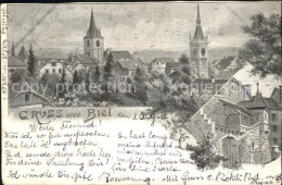 12474512 Biel Bienne Ortsansicht Mit Kirche Biel Bienne - Sonstige & Ohne Zuordnung